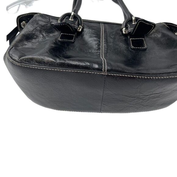 Etienne Aigner Handbag Black Leather Shoulder Bag Purse Zip Closure Classic Bag - Picture 5 of 12